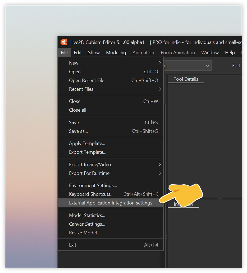 Les paramètres généraux de VTube Studio